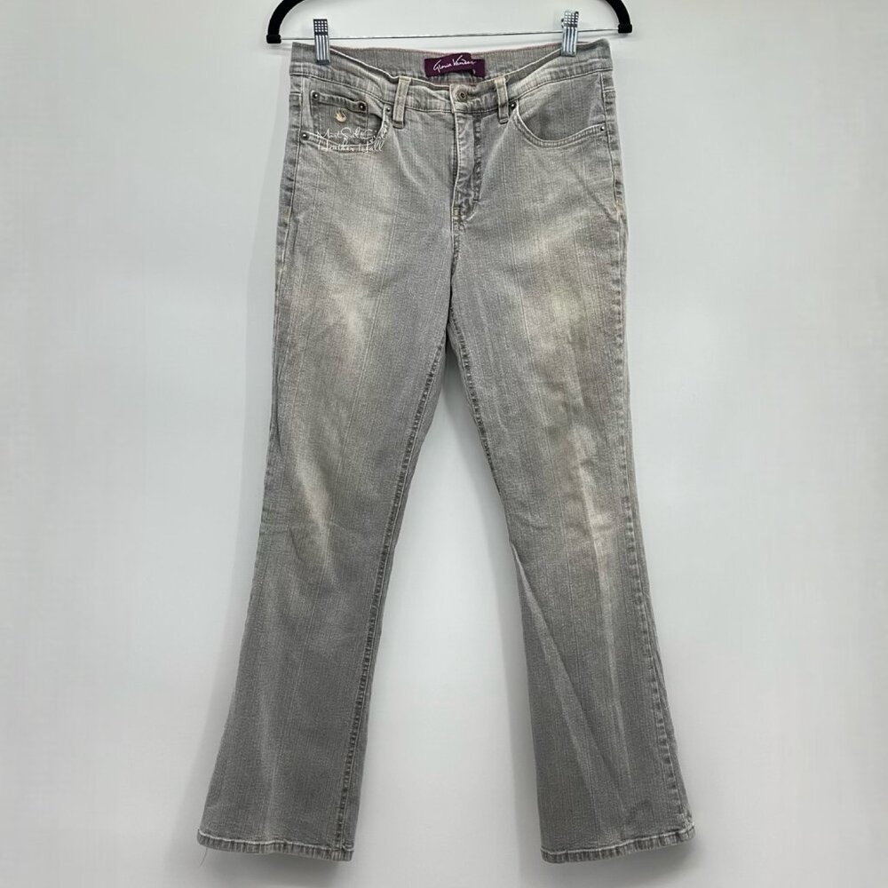 Gloria Vanderbilt Gray High-Rise Baby Boot Jeans Size 8